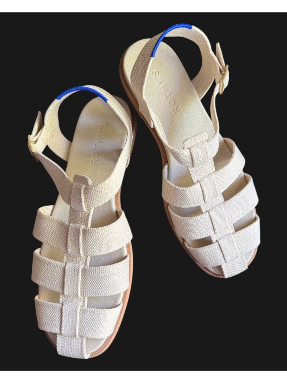 size 8 new Womens Rothy's cream fisherman sandals in "coconut" strappy buckle an - Picture 6 of 11